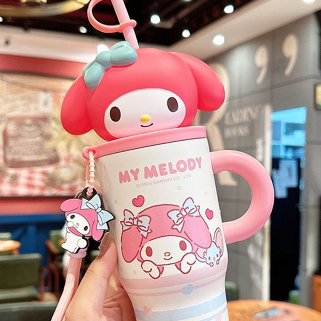 マイメロディ 3Dふた付きステンレスストローカップ 580ml