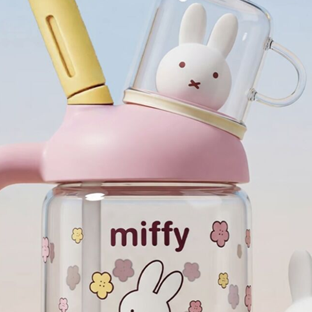 ミッフィー 2WAYガラスストローボトル 750ml ピンク