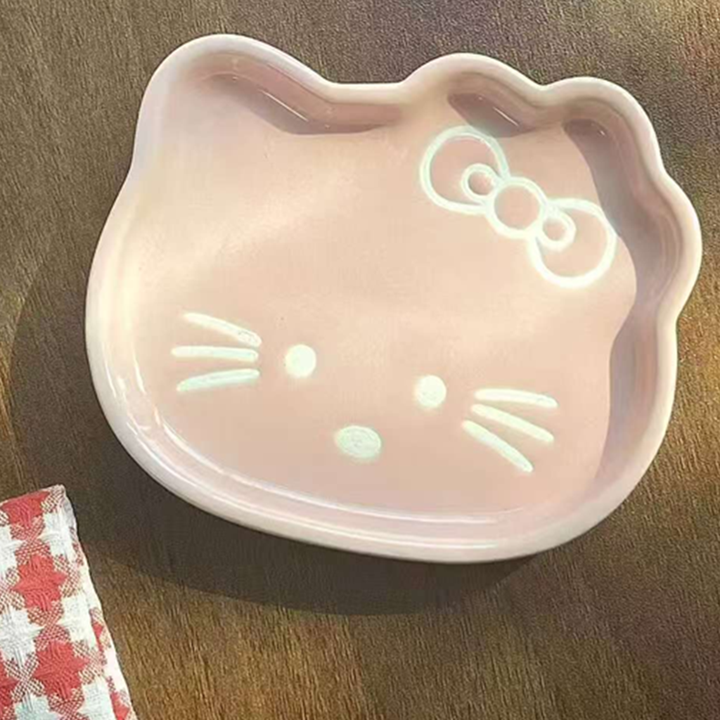 ハローキティ フェイス型セラミックディップ皿 ピンク