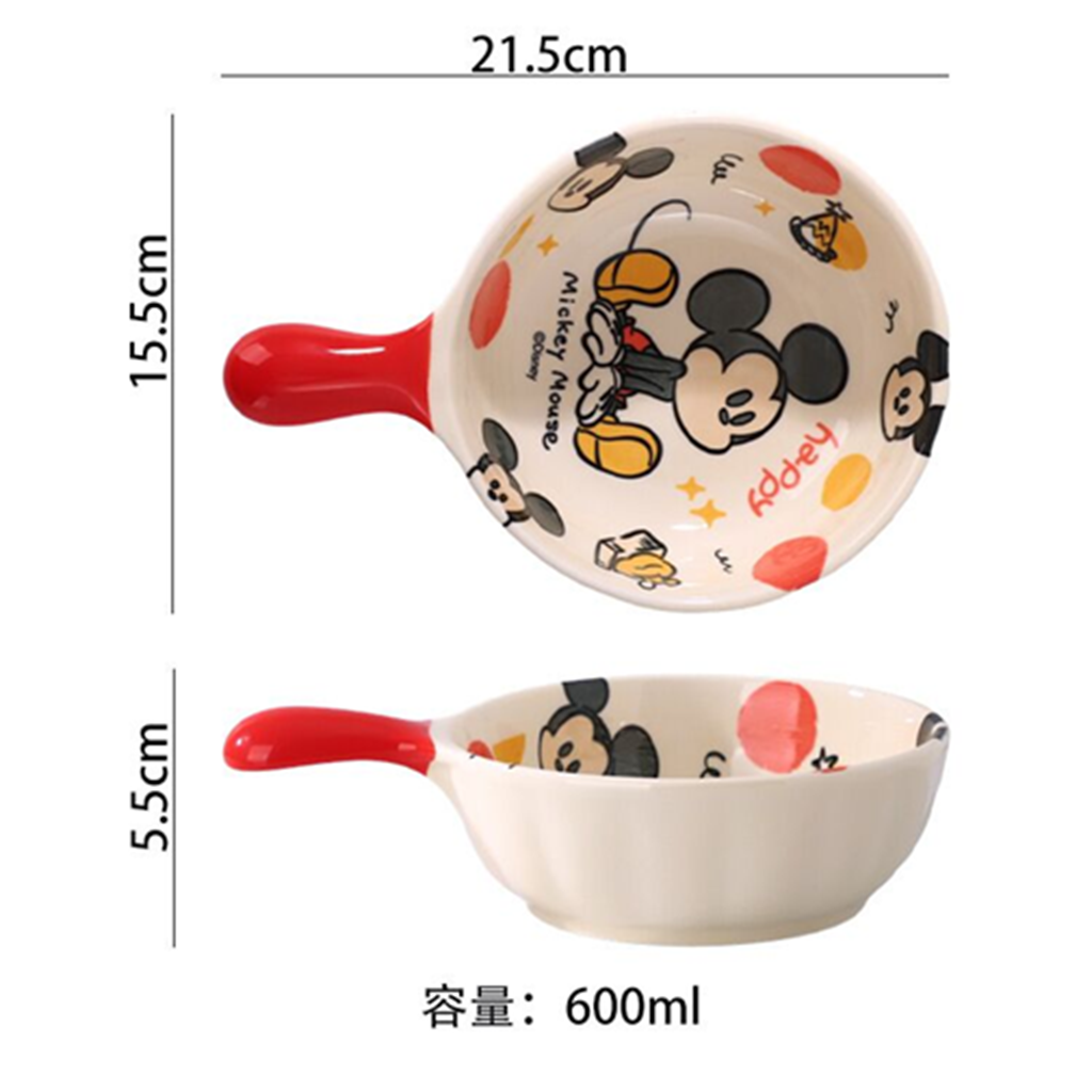 ディズニー ミッキーマウス 600ml セラミックハンドルボウル レッド