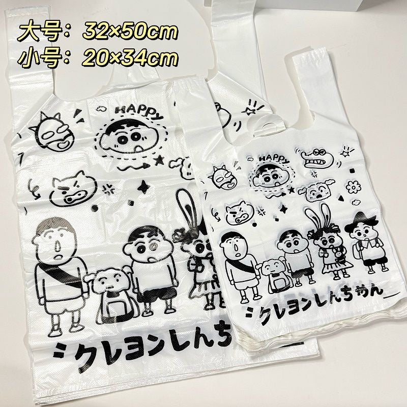タンクトップ袋クレヨンしんちゃん/サンリオ/ちいかわ網紅手提げ可愛いゴミ袋/20pcs