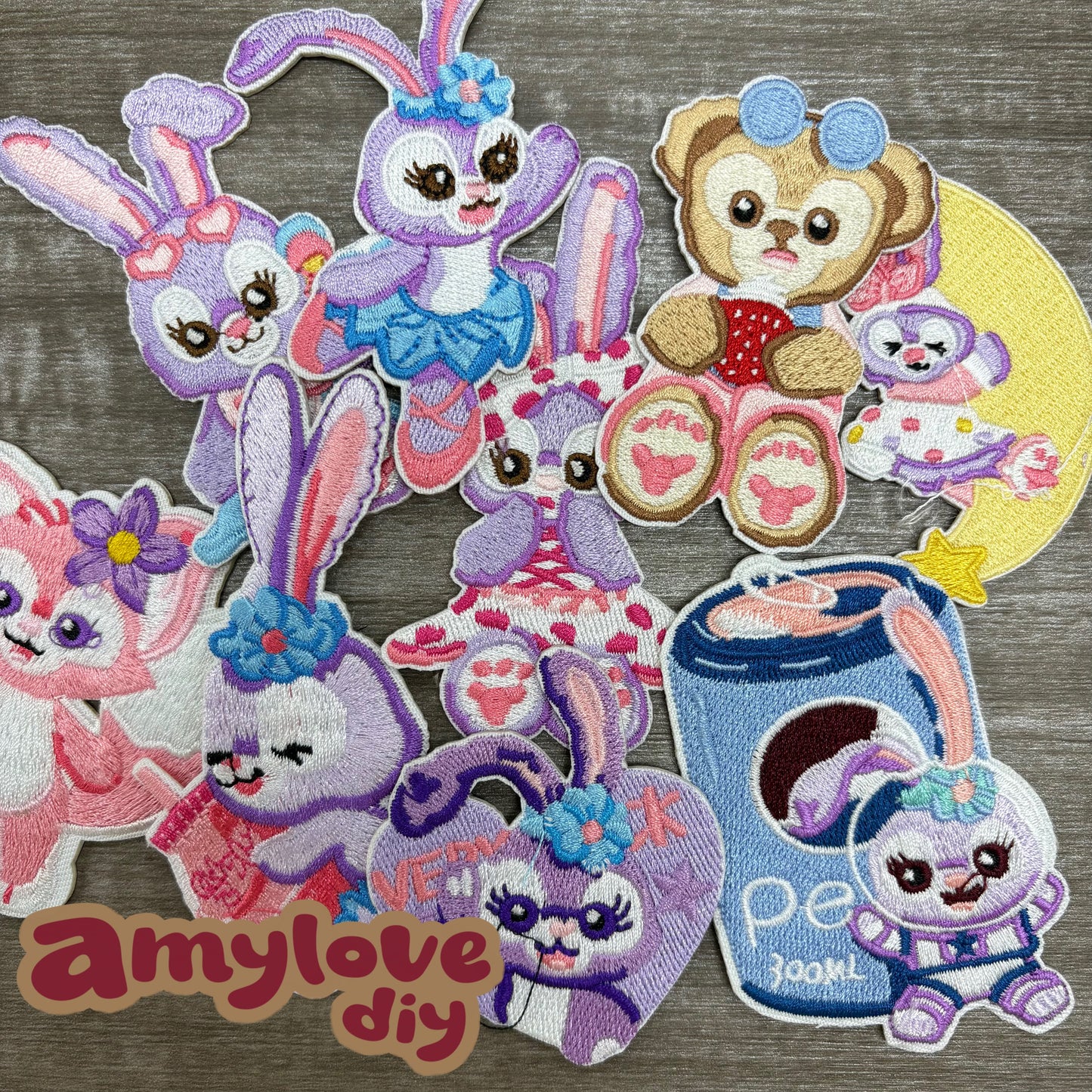 アニメ刺繍布貼りDIYパーツ