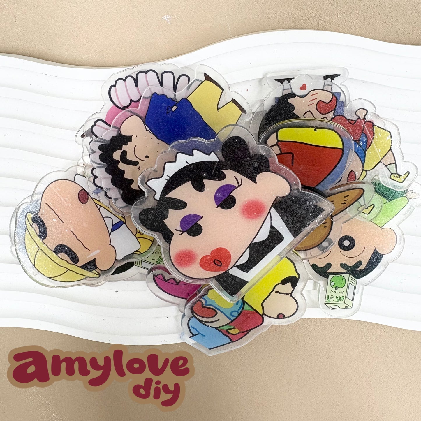 6cmアクリル板10枚(2種類mixできます)一枚つず柄選べる
