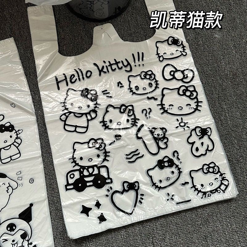 タンクトップ袋クレヨンしんちゃん/サンリオ/ちいかわ網紅手提げ可愛いゴミ袋/20pcs