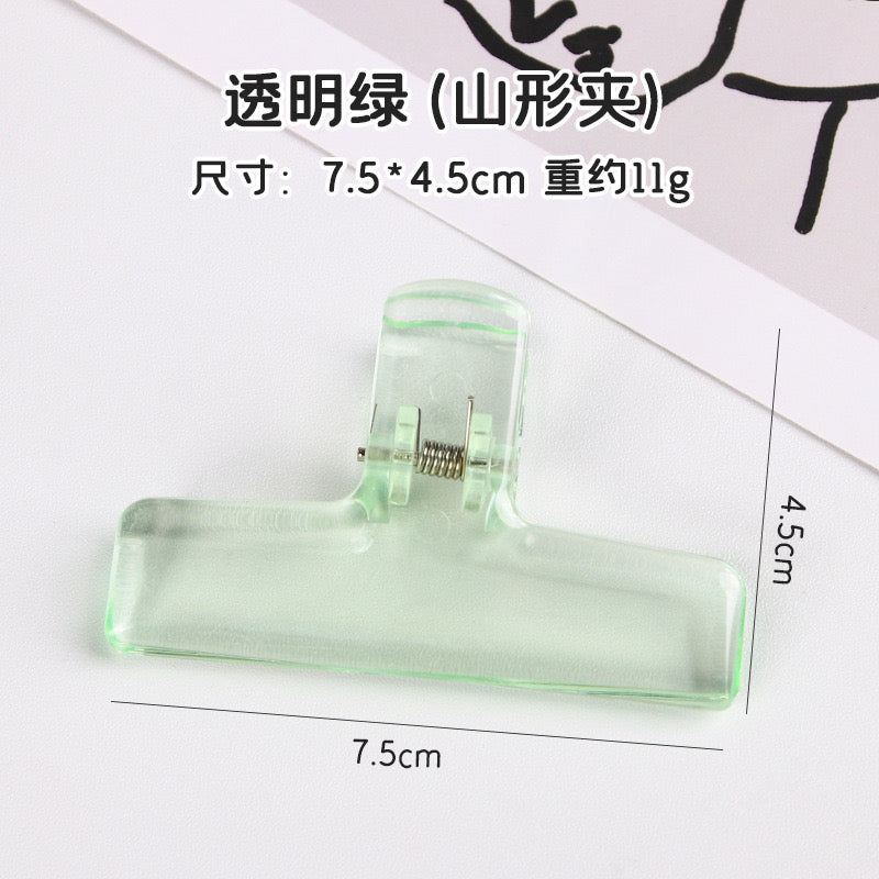 5Pcs透明ゼリー色のアクリル資料フォルダー