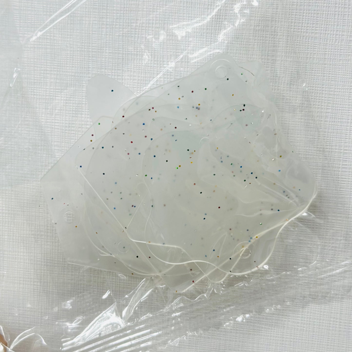 diy用アクリル製透明キーホルダーセット(10枚入)チェン付き