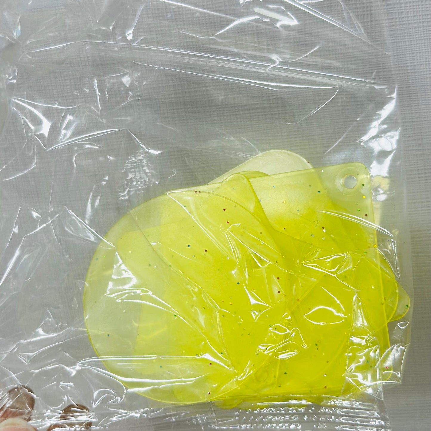 diy用アクリル製透明キーホルダーセット(10枚入)チェン付き