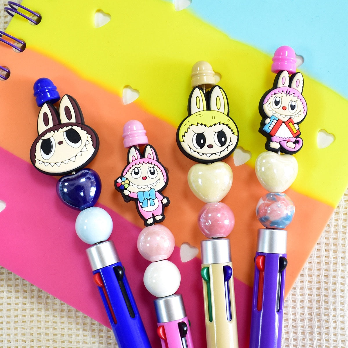 10pcsラブブシリーズビーズペンDIY焦玉アクセサリPVCソフトクリーム