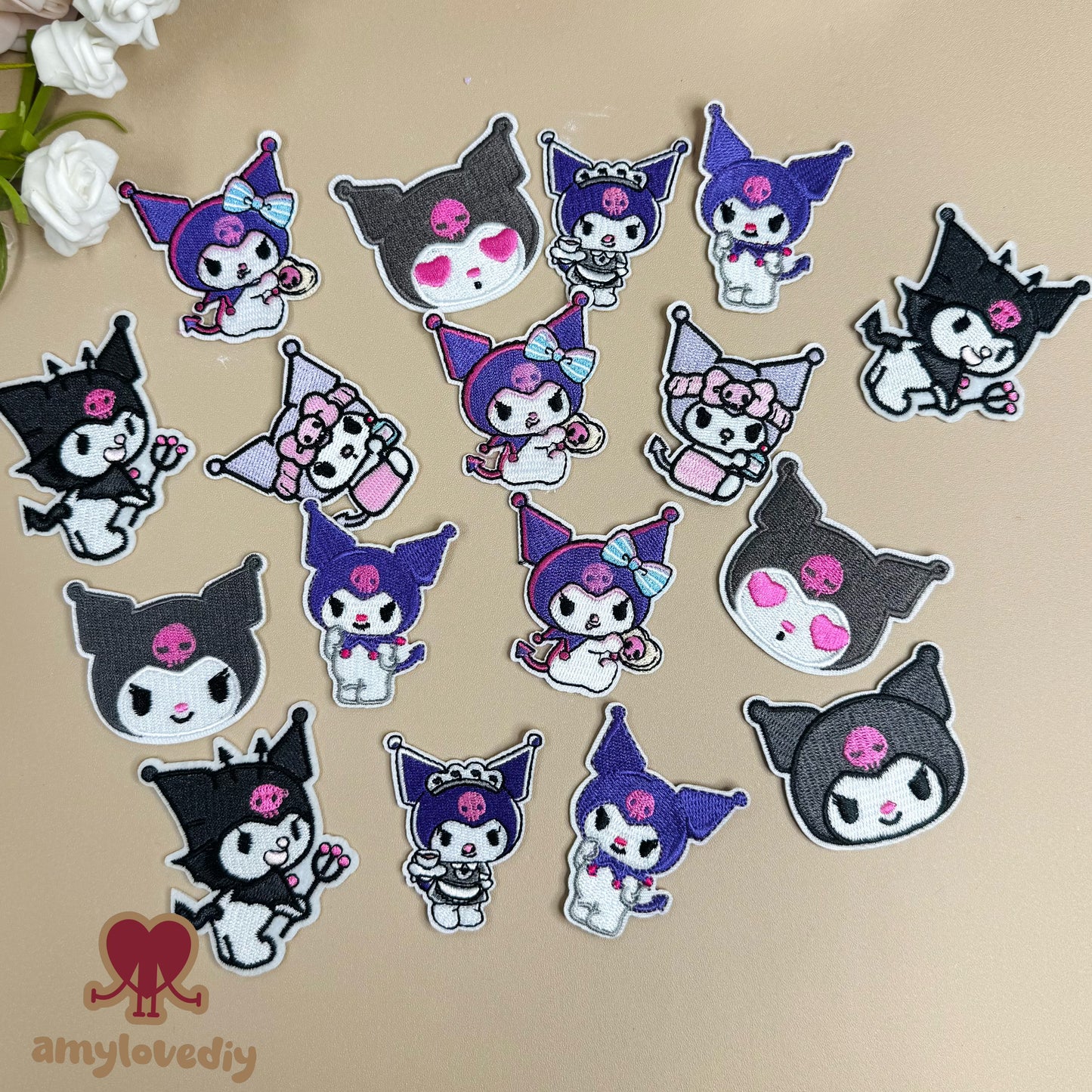 アニメ刺繍布貼りDIYパーツ