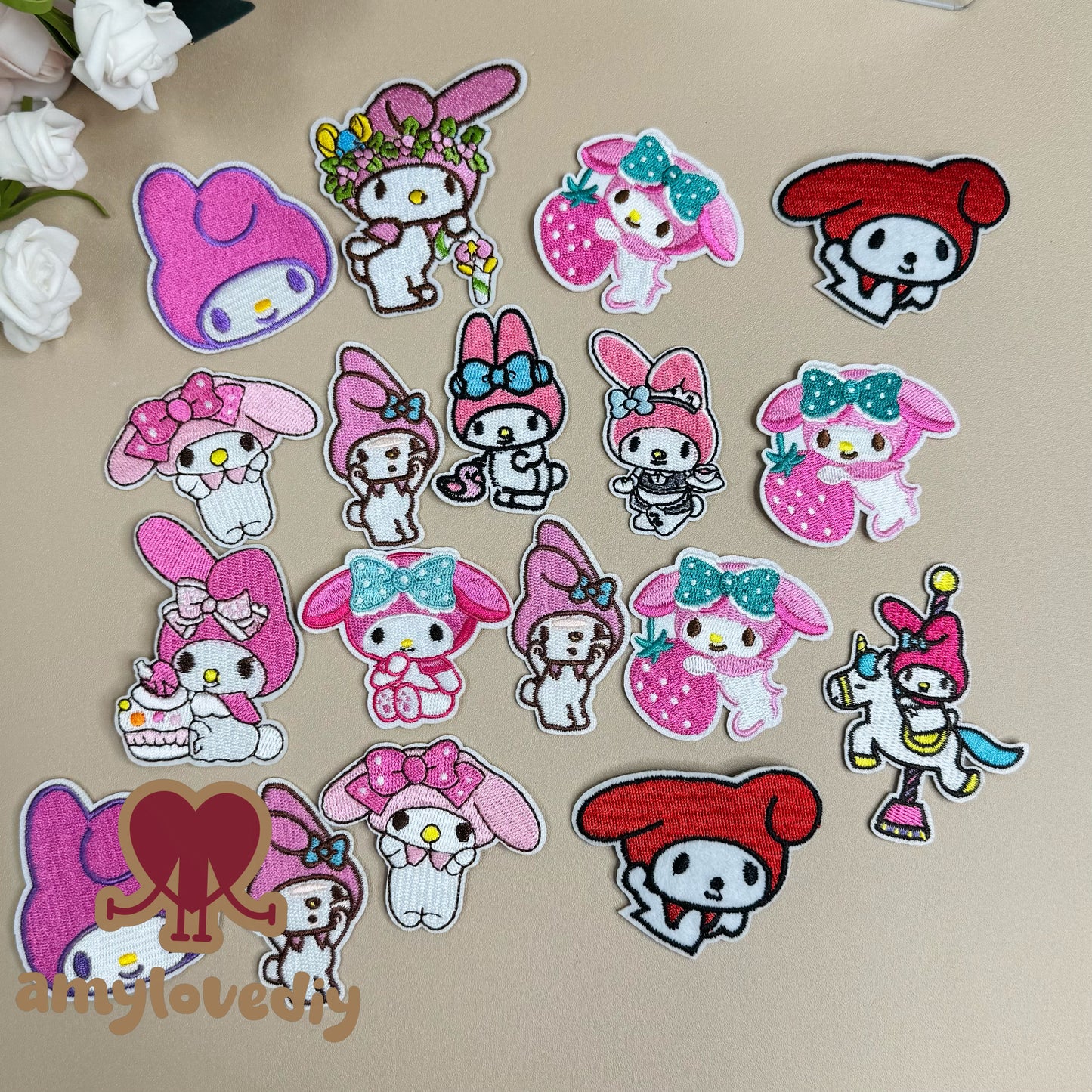 アニメ刺繍布貼りDIYパーツ