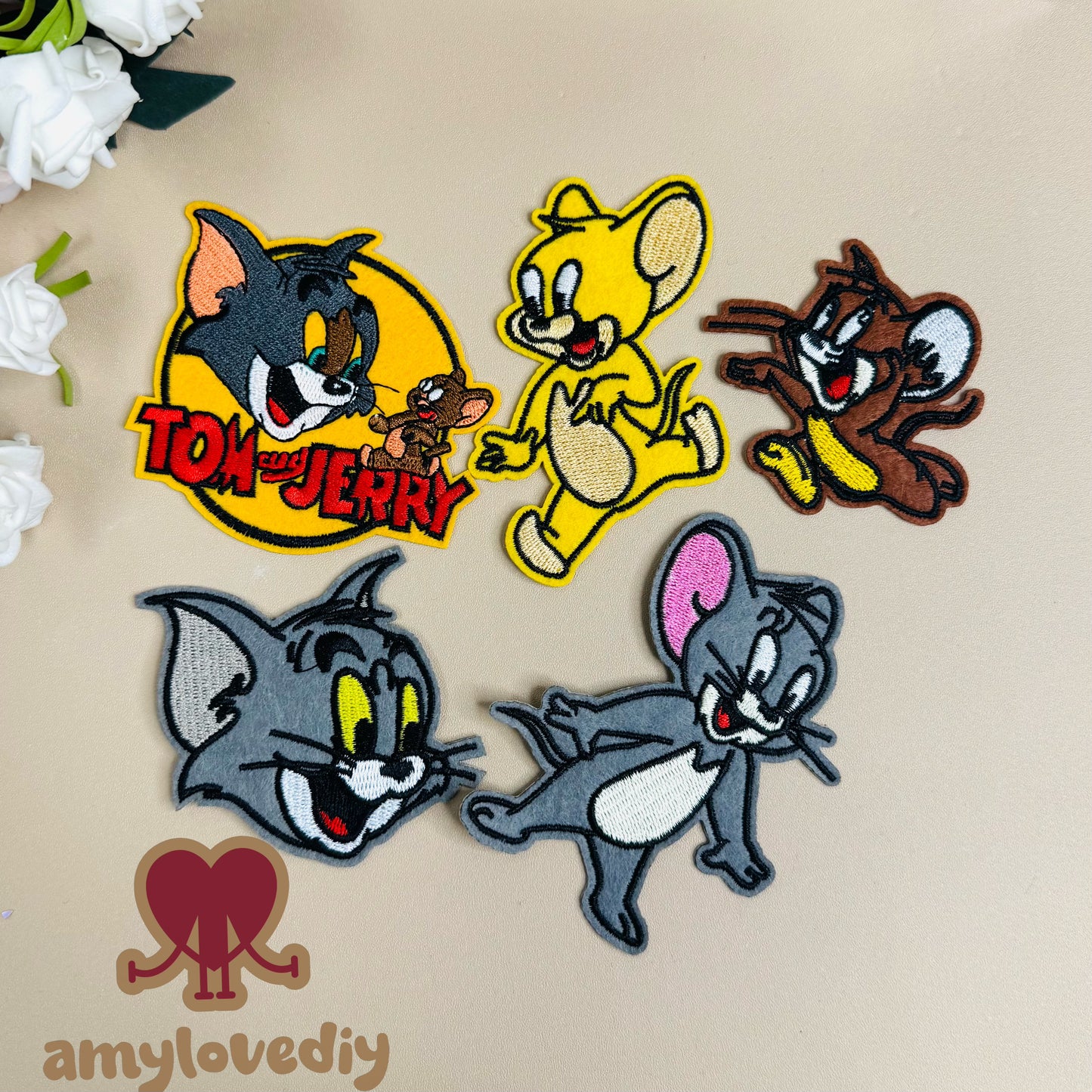 アニメ刺繍布貼りDIYパーツ