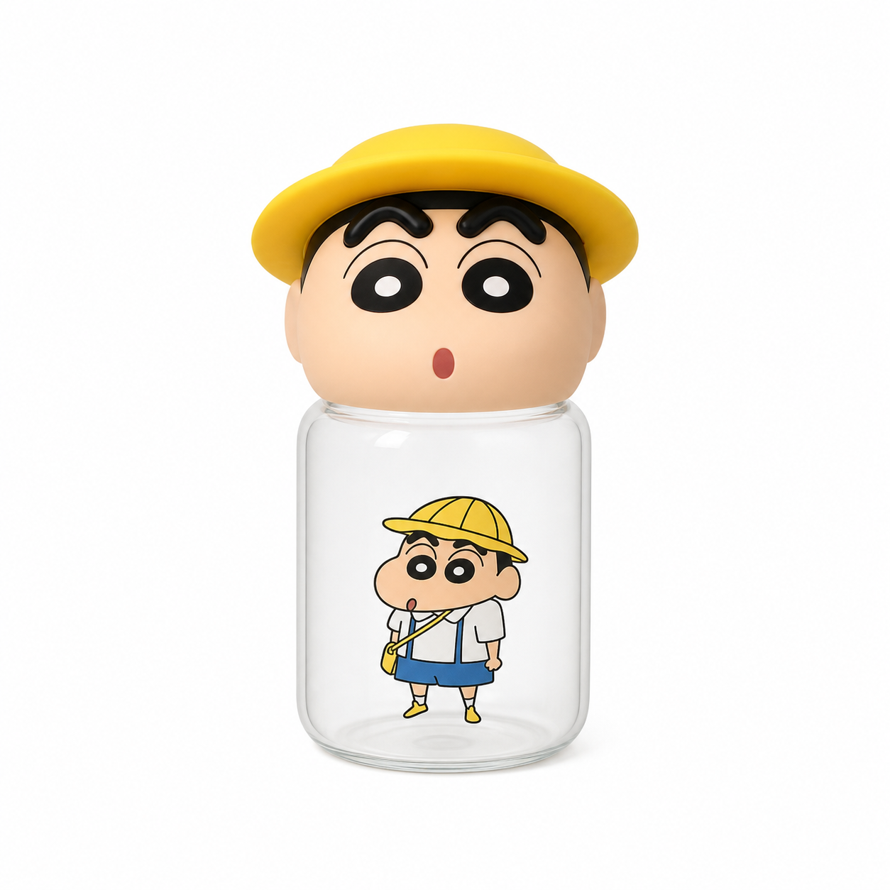 クレヨンしんちゃん 立体キャップ付きミニガラスボトル 230ml