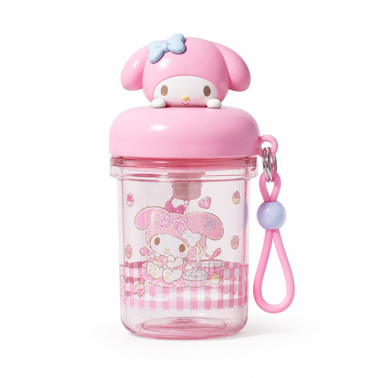 サンリオキャラクターズ ミニクリアボトル 400ml ストラップ付き