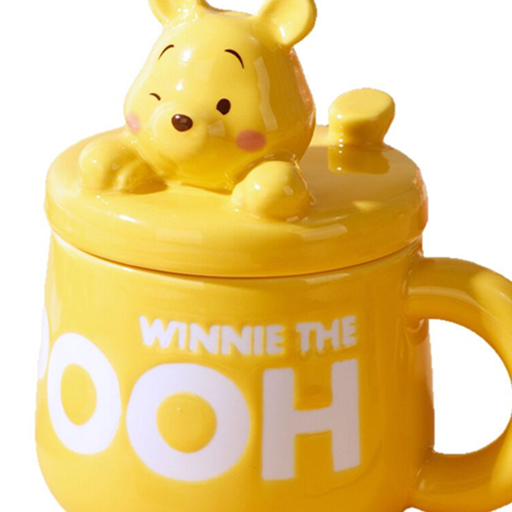 ディズニー くまのプーさん 300ml 立体ふた付き セラミックマグ イエロー