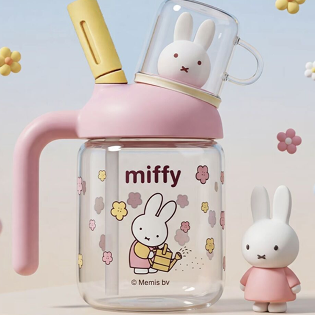 ミッフィー 2WAYガラスストローボトル 750ml ピンク