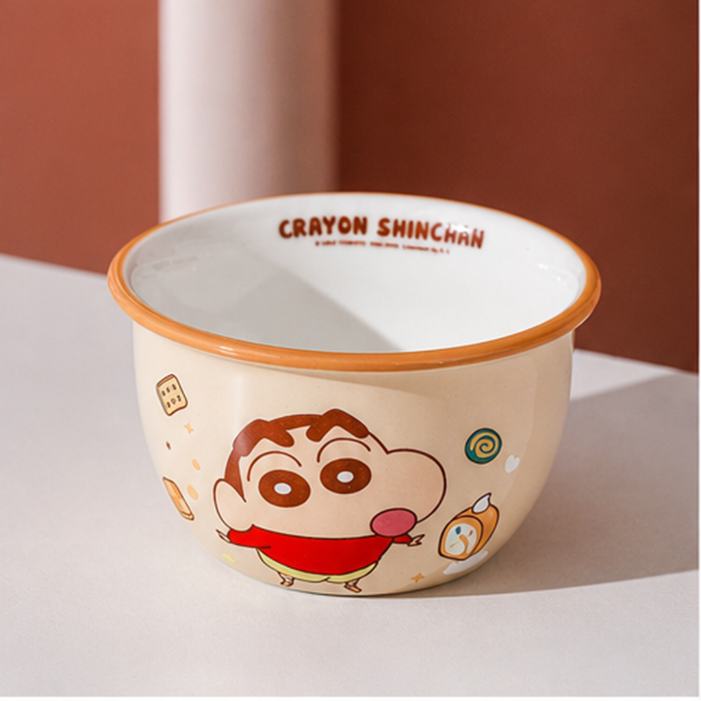 クレヨンしんちゃん 450ml 4.7インチ セラミック飯碗 オレンジ