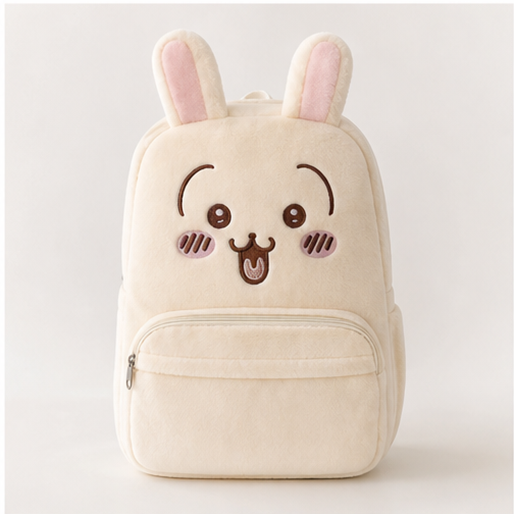 ちいかわ うさぎ 刺繍フェイスもこもこリュック