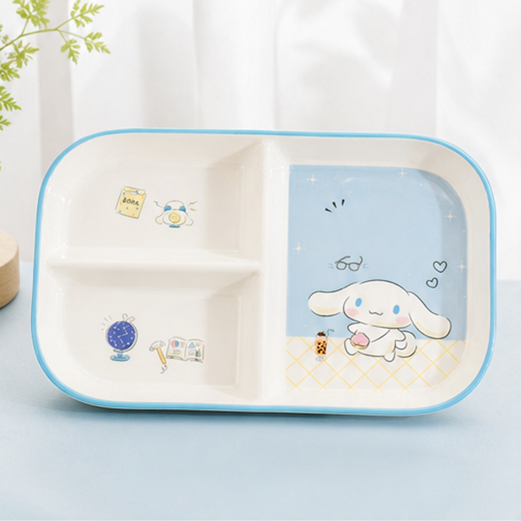 シナモロール 3仕切り セラミックランチプレート 24cm ブルー