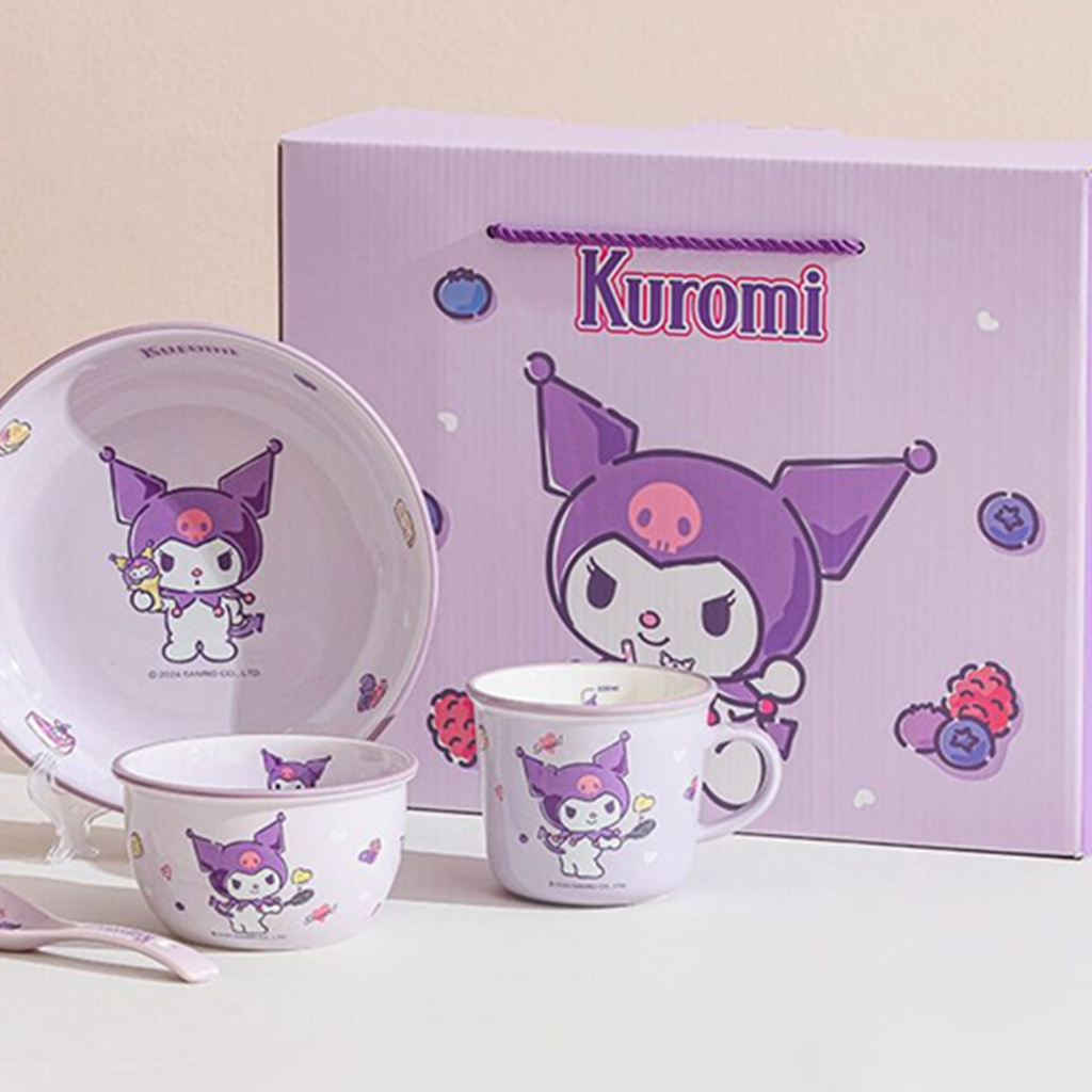 サンリオ クロミ セラミック食器 4点ギフトセット パープル