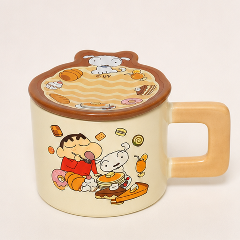 クレヨンしんちゃん ビスケットハウス ふた付きセラミックマグ