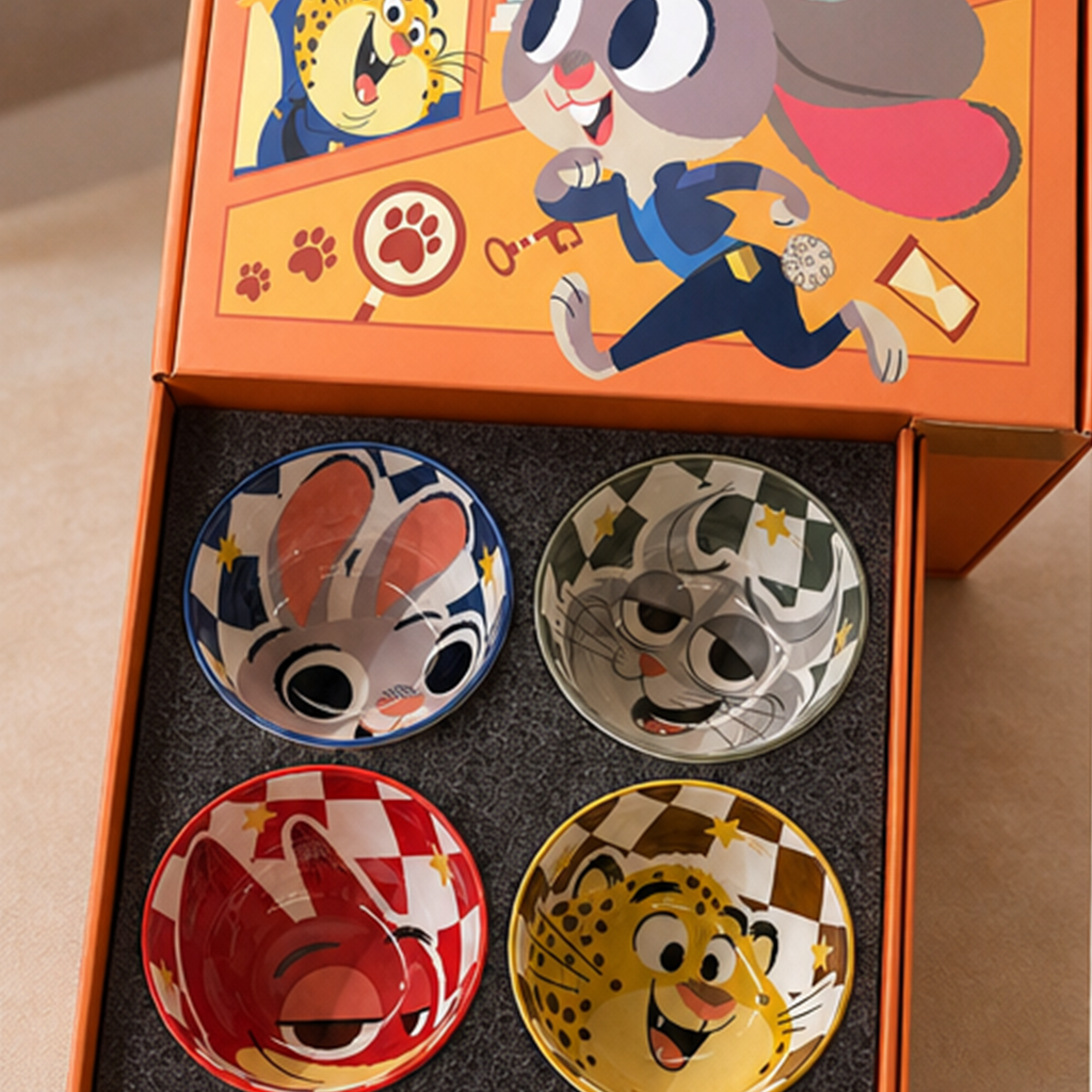 ディズニー ズートピア キャラクターセラミックボウル 4個ギフトセット