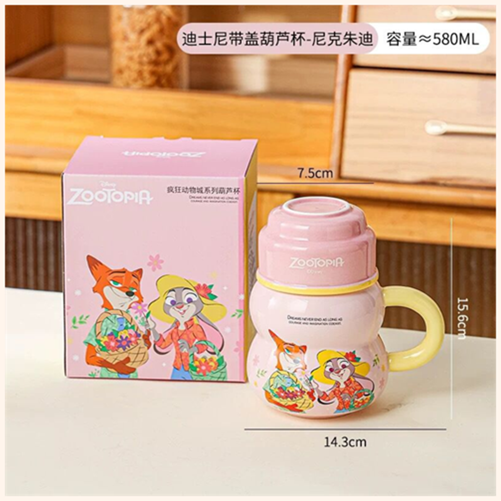 ディズニー ズートピア 580ml ふた付きセラミックマグ ピーチ