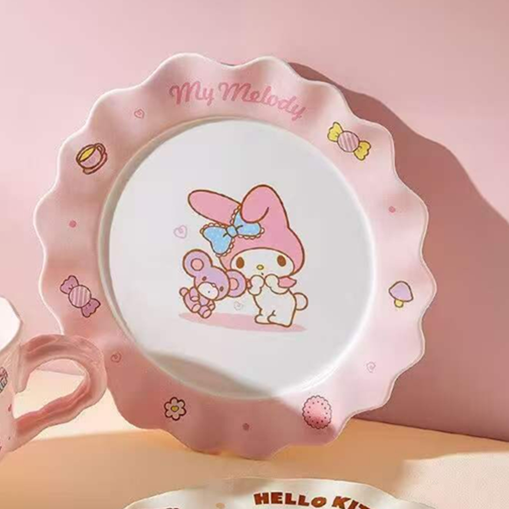 マイメロディ 波型リムセラミックプレート 21cm ピンク