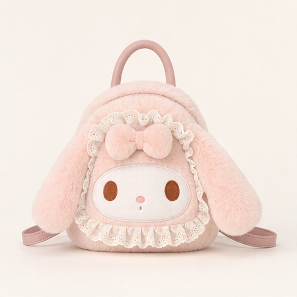 マイメロディ レース付きもこもこミニリュック