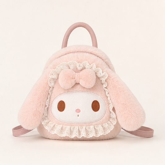 マイメロディ レース付きもこもこミニリュック