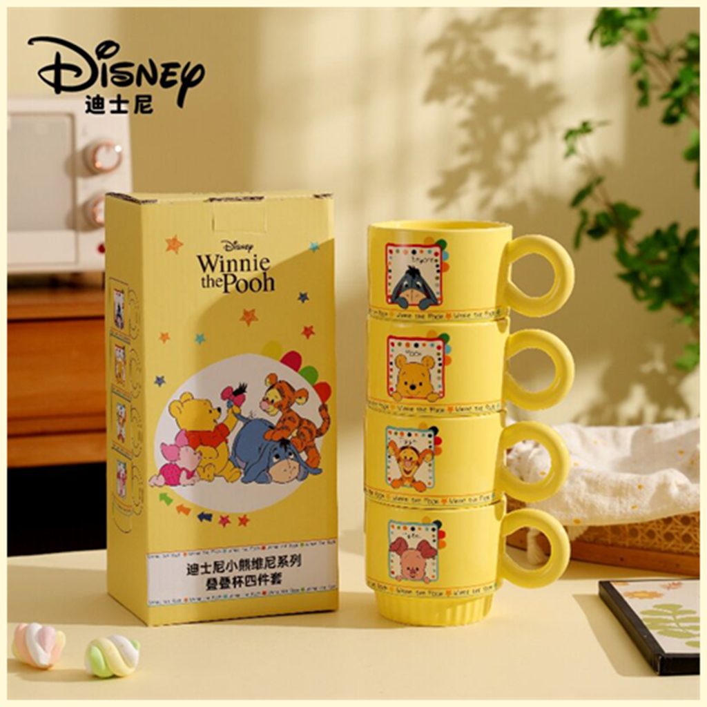 ディズニー くまのプーさん スタッキングセラミックマグ 4個セット イエロー