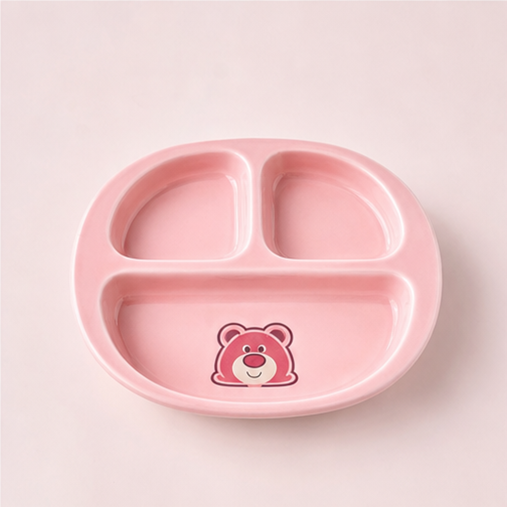 ロッツォ ピンク3分割セラミックプレート
