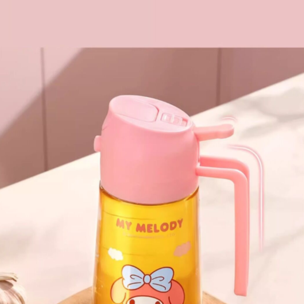 マイメロディ スプレー＆注ぎ口2WAYガラスオイルボトル 470ml