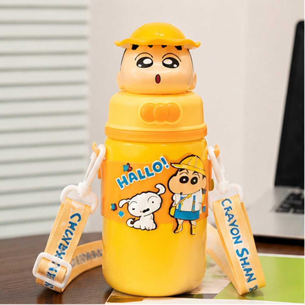 クレヨンしんちゃん 520ml 316ステンレス 保温ストローボトル イエロー