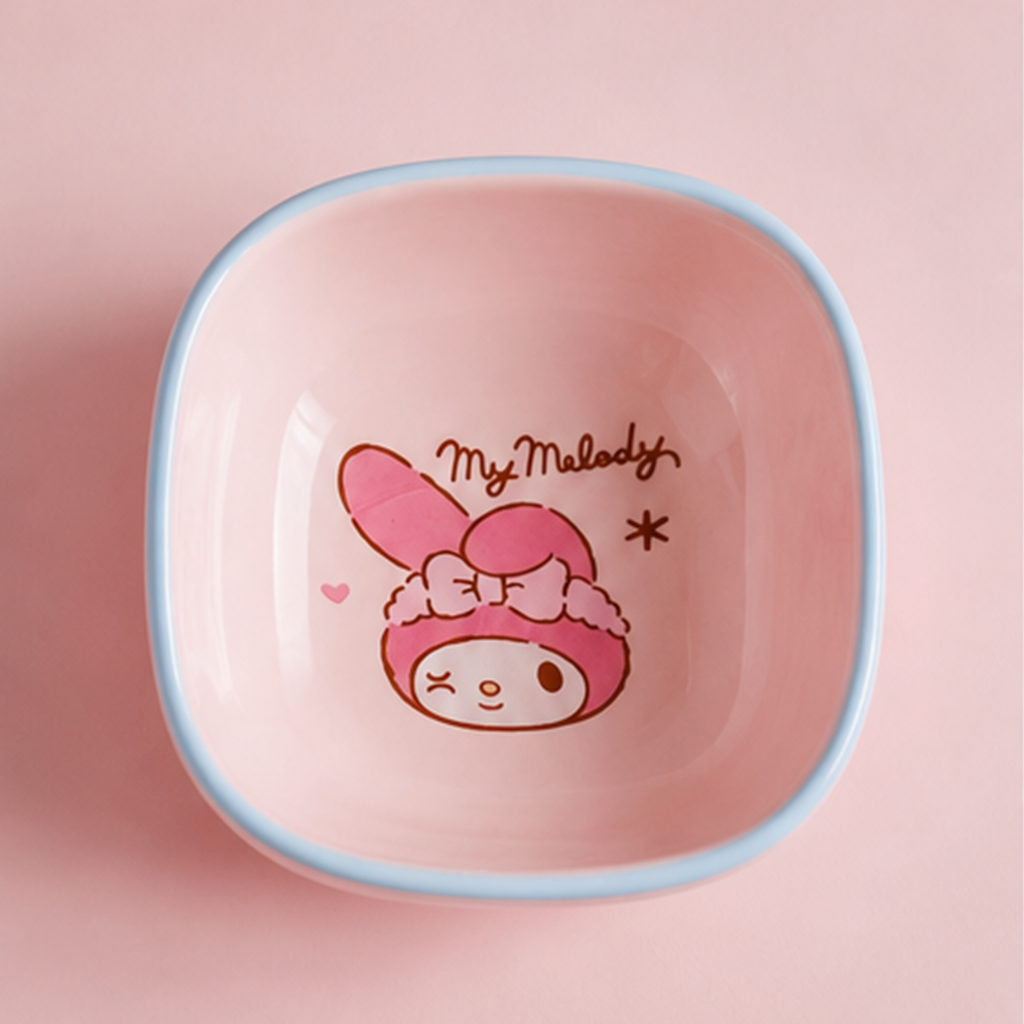 サンリオ マイメロディ 4インチ スクエアセラミック小皿 ピンク