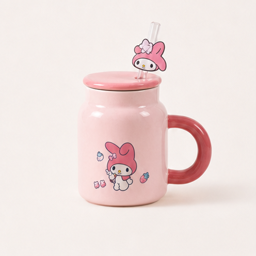 マイメロディ ストロー付き陶器マグ 400ml
