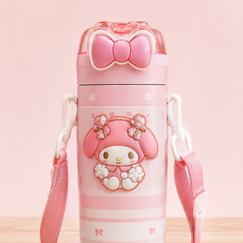 マイメロディ 580ml 2WAYキッズ保温ボトル ショルダー付き
