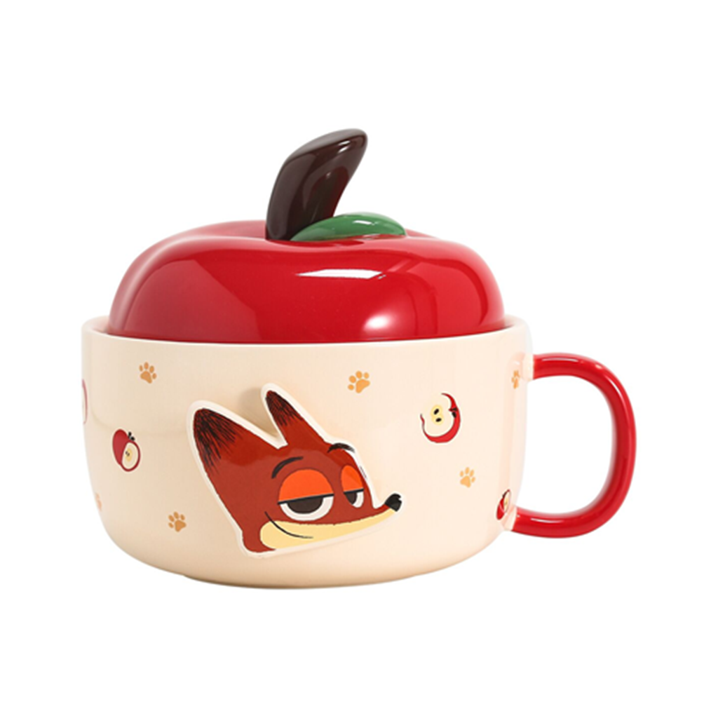ディズニー ズートピア ニック 1050ml りんご型ふた付き セラミックボウル