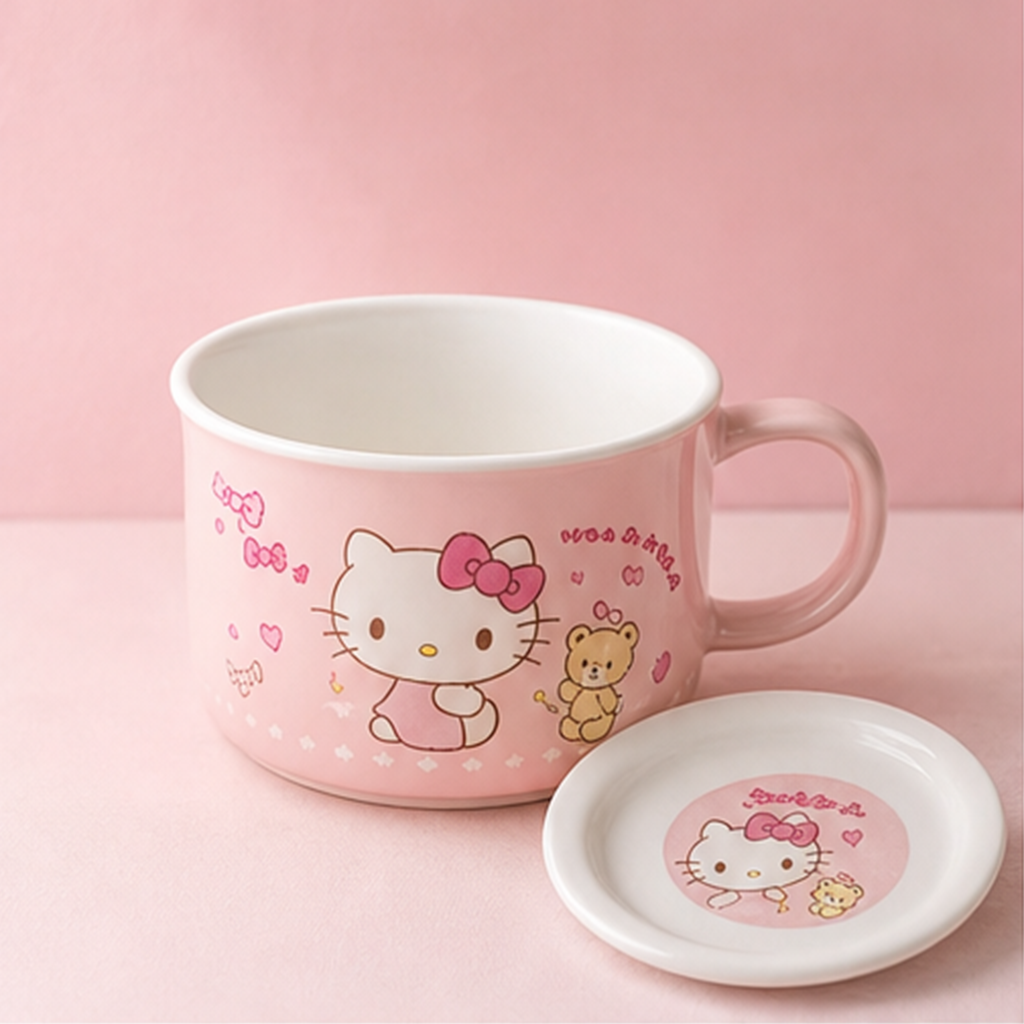 サンリオキャラクター ふた付き陶器ヌードルボウル