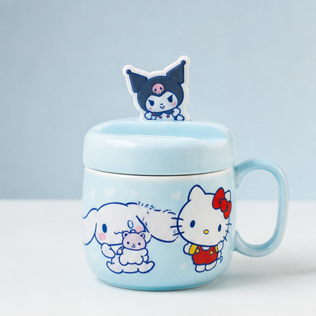 サンリオキャラクターズ ふた付きセラミックマグ スマホスタンド