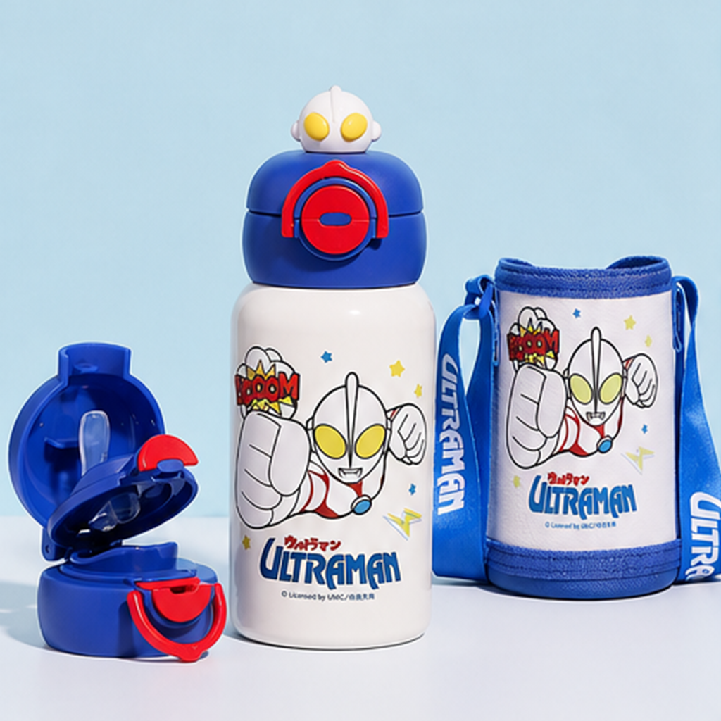 ウルトラマン 500ml 316ステンレス 2WAYストローボトル ホワイト