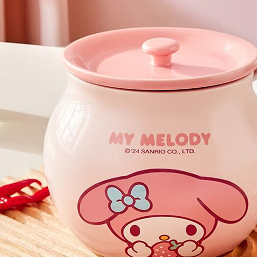 マイメロディ ふた・スプーン付きセラミック調味料ポット 1200ml