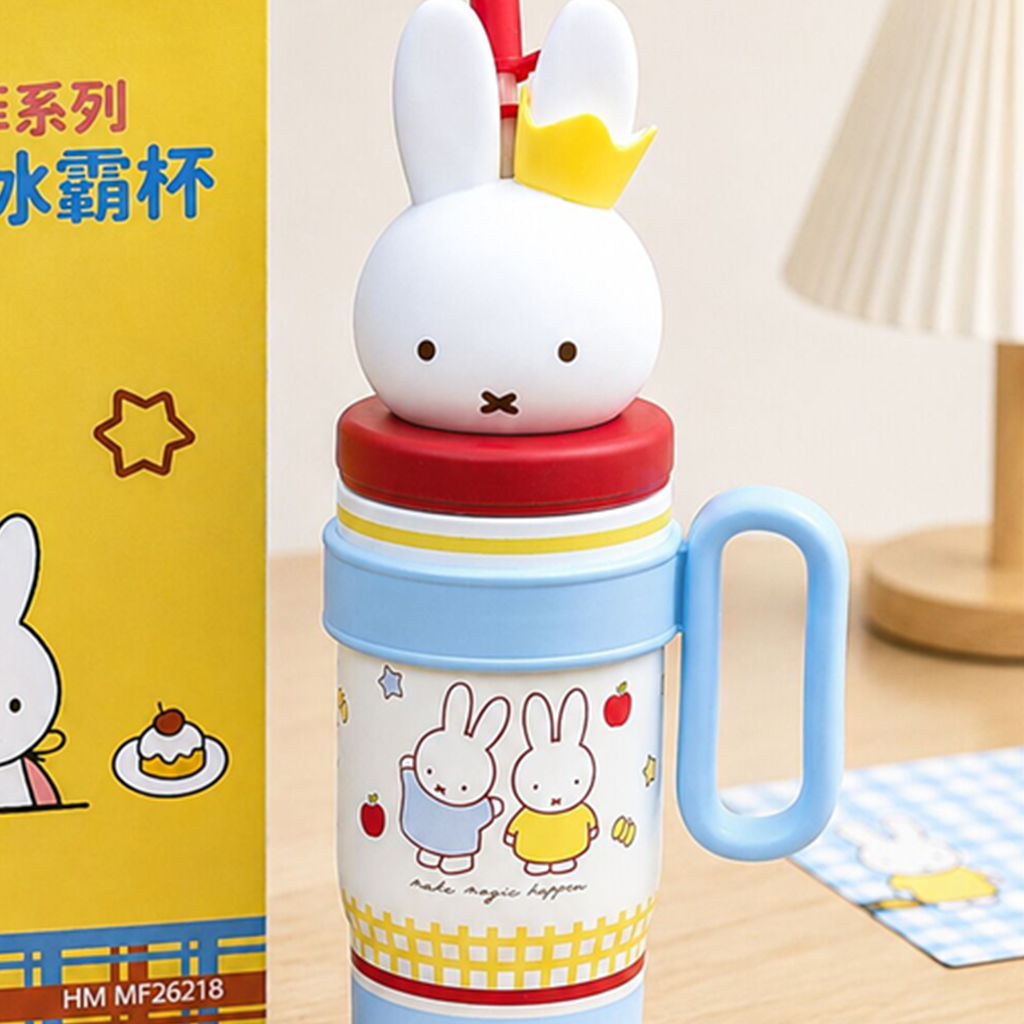ミッフィー 3Dふた付き保温ストローカップ 800ml ブルー