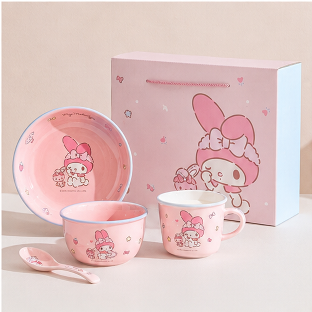 サンリオ マイメロディ セラミック食器 4点ギフトセット ピンク