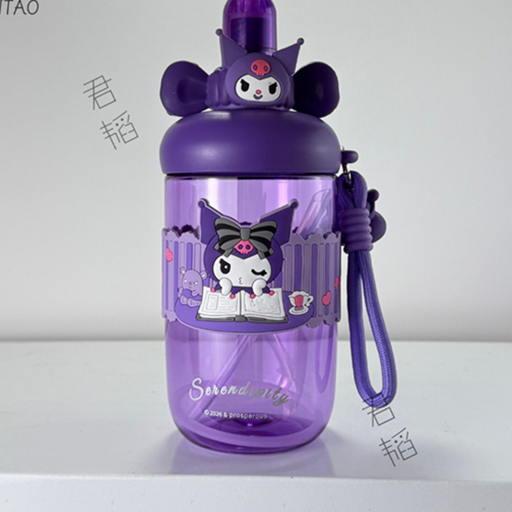 サンリオ クロミ 660ml ワンタッチ ストローボトル パープル