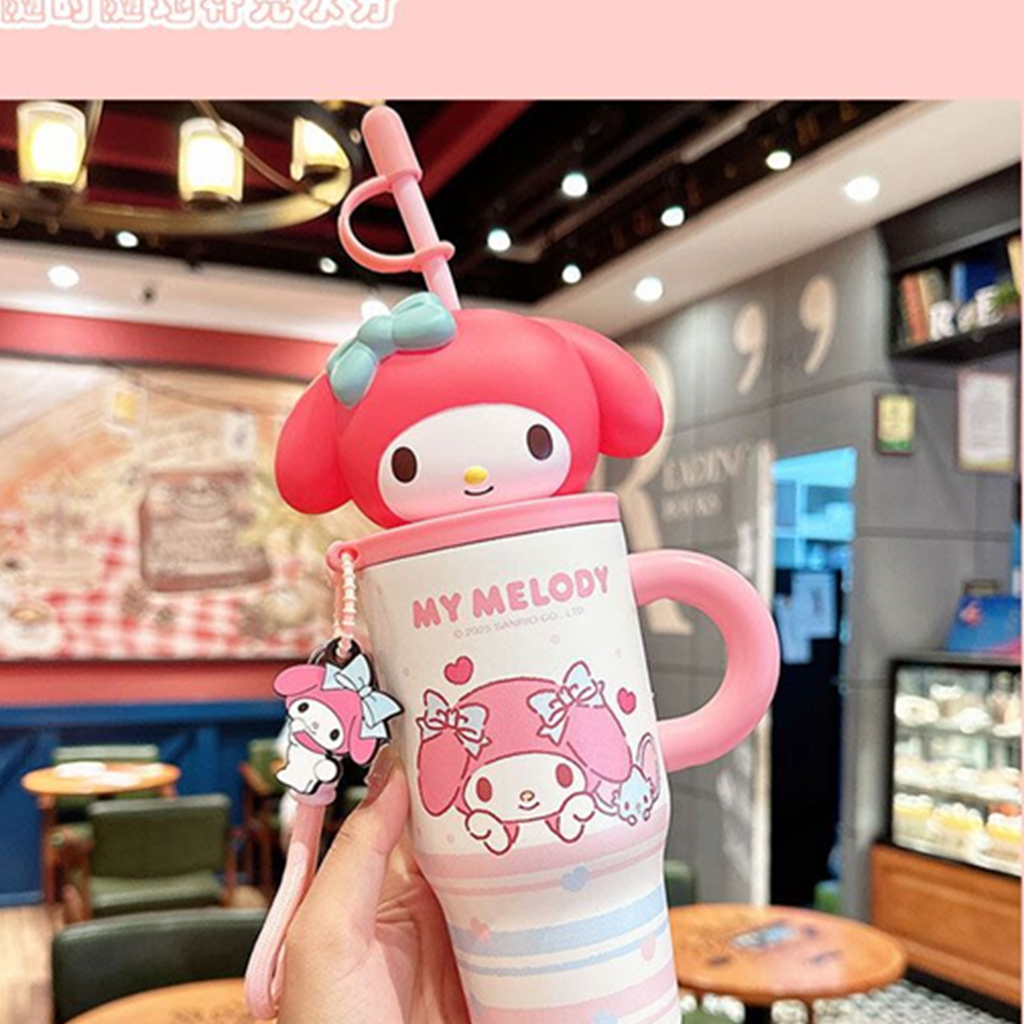 マイメロディ 3Dふた付きステンレスストローカップ 580ml