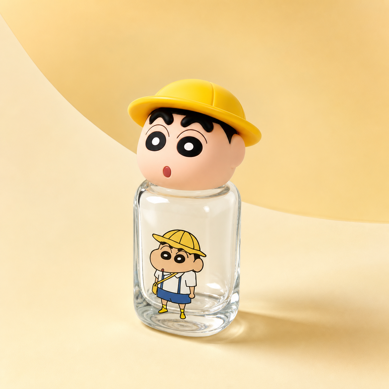 クレヨンしんちゃん 立体キャップ付きミニガラスボトル 230ml
