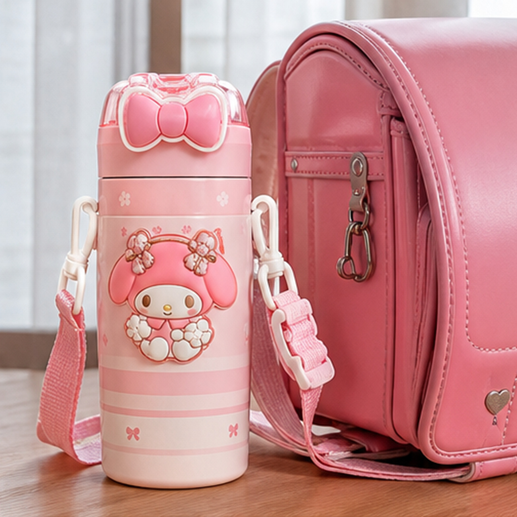 マイメロディ 580ml 2WAYキッズ保温ボトル ショルダー付き