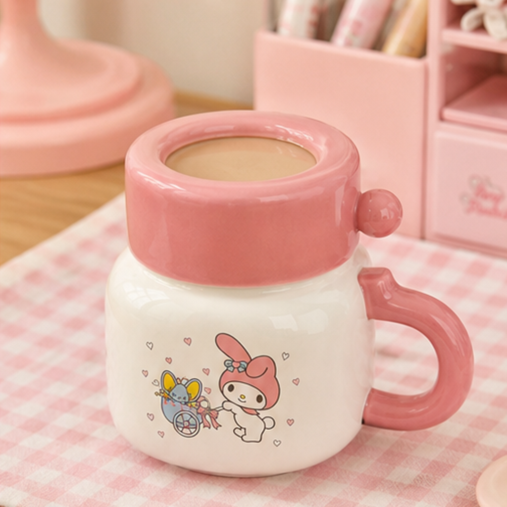 サンリオ マイメロディ ふた付きセラミックマグ ギフトボックス入り ピンク