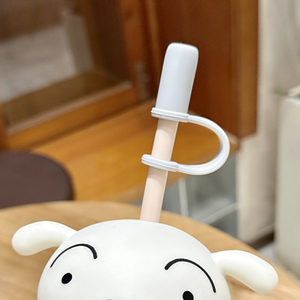 クレヨンしんちゃん シロ 880ml 大ハンドル 保温ストローボトル ホワイト