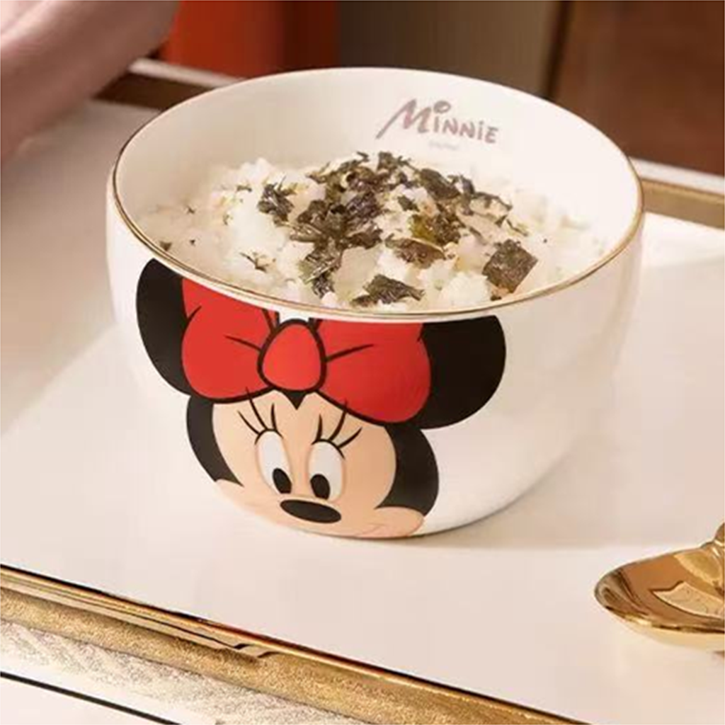 ミニーマウス ゴールドリム陶磁器ボウル